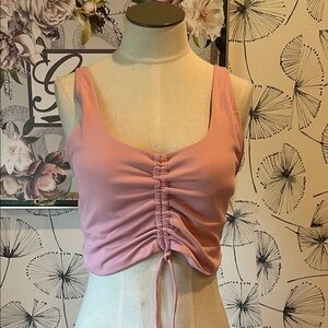 Pink Ruched Women Top L
